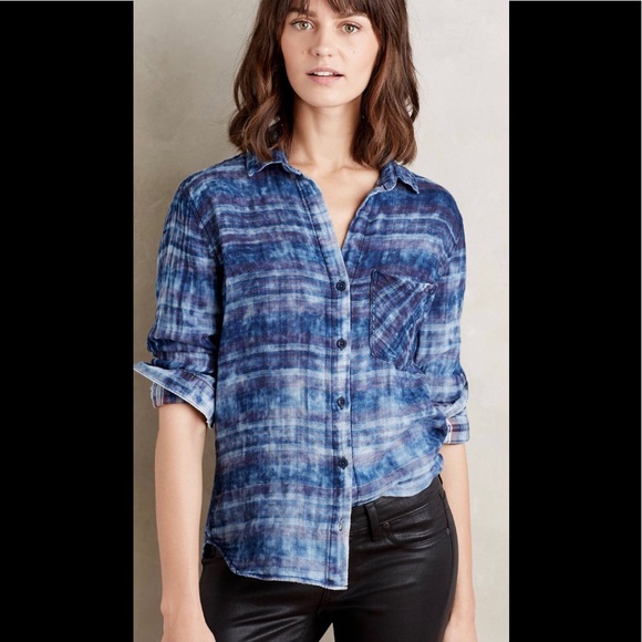 Anthropologie Tops - Anthropologie Cloth&Stone M Distressed  buttondown
